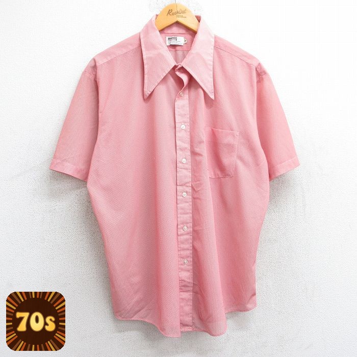 【50%OFF】70s 半袖シャツ レッド XL | 古着