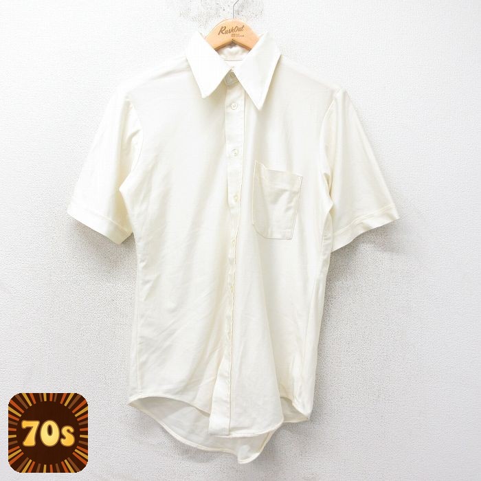 【50%OFF】70s 半袖シャツ ベージュ M | 古着