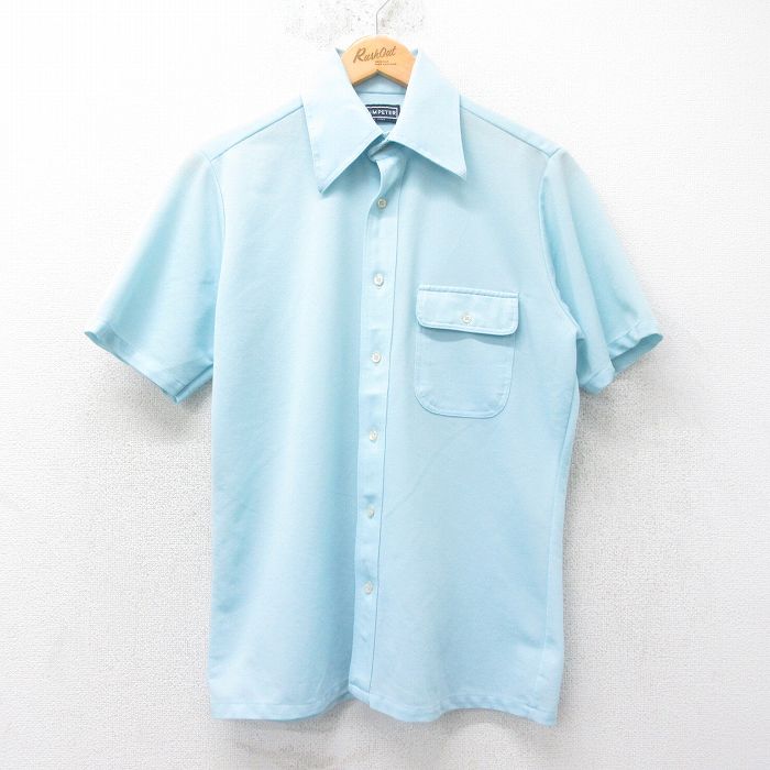 【50%OFF】70s 半袖シャツ ネイビー M | 古着