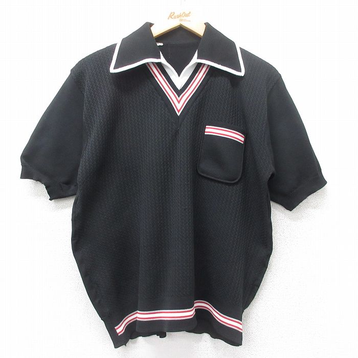 M★古着 半袖 トップス メンズ 70年代 70s 黒他 ブラック 25jul07 中古