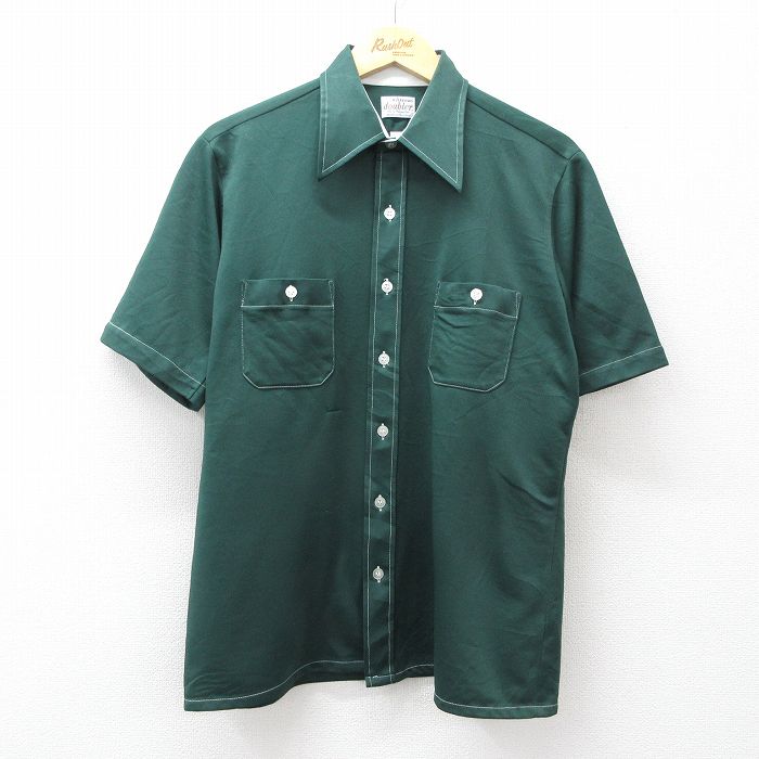 L★古着 アロー 半袖 シャツ メンズ 70年代 70s 緑【spe】 26apr27