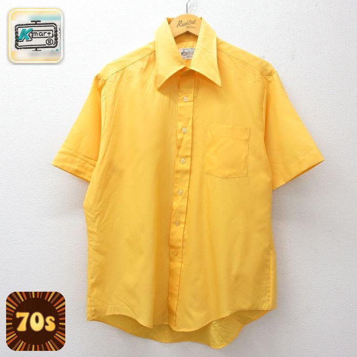 【20%OFF】70s 半袖シャツ イエロー メンズL相当 | 古着