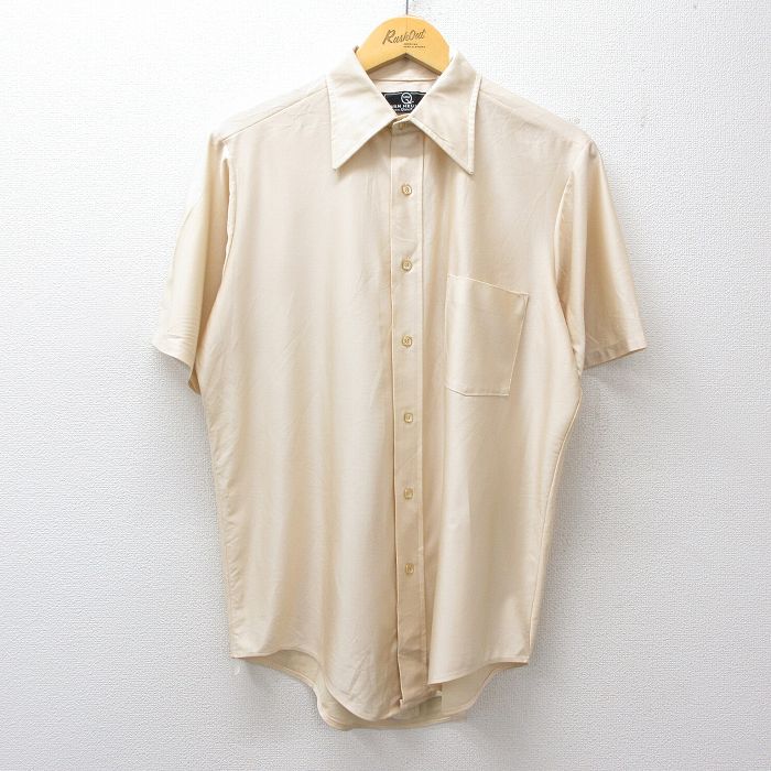 L★古着 バンヒューセン 半袖 シャツ メンズ 70年代 70s ベージュ系 26apr27