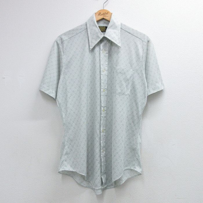 70s 半袖シャツ 総柄 グレー L | 古着