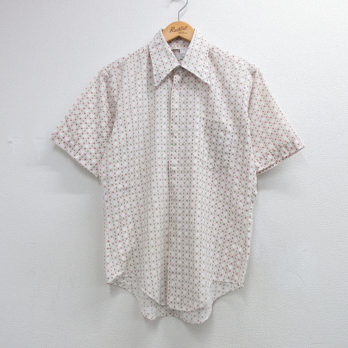 70s 半袖シャツ 花柄 ホワイト L | 古着