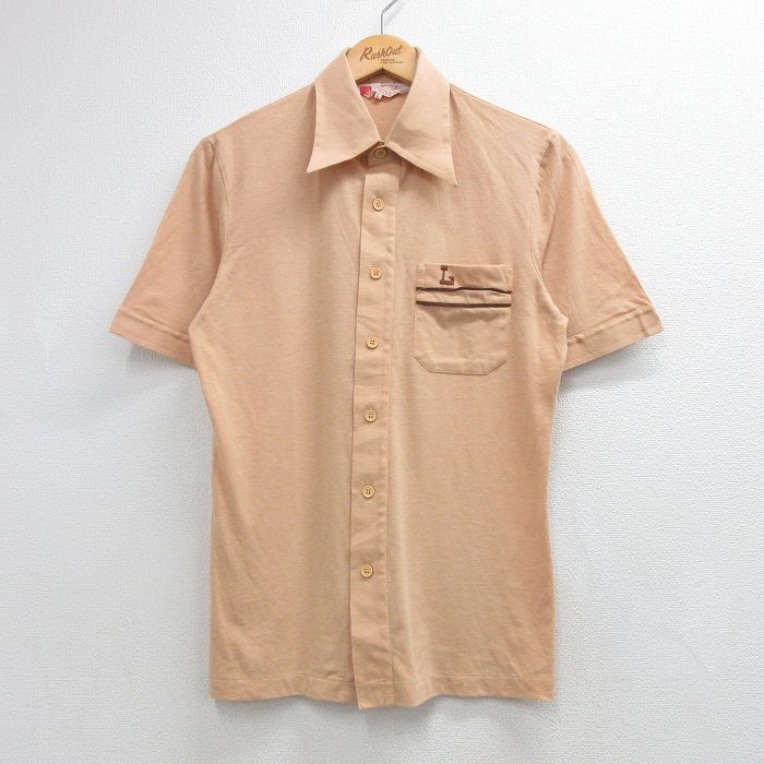 70s 半袖シャツ ベージュ S | 古着