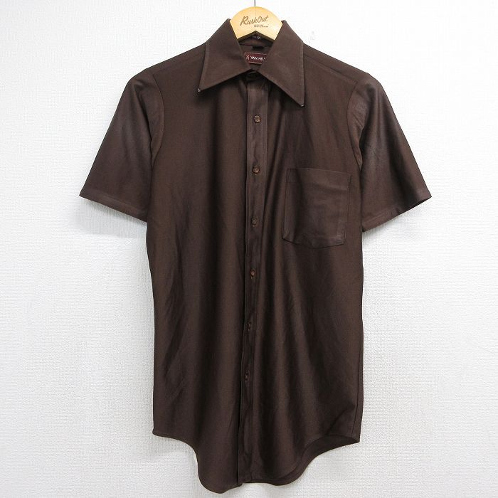 バンヒューセン 70s 半袖シャツ ブラウン メンズS相当 | 古着