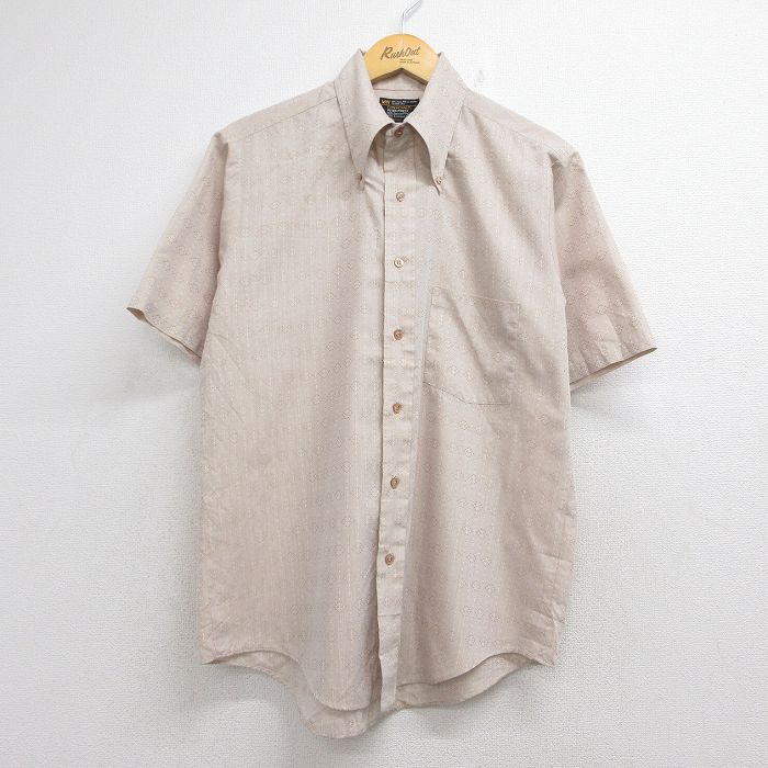 タウンクラフト 70s 半袖シャツ 総柄 ベージュ メンズL相当 | 古着