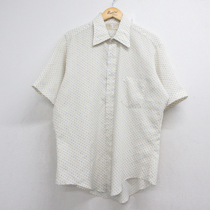 70s 半袖シャツ ベージュ メンズL相当 | 古着