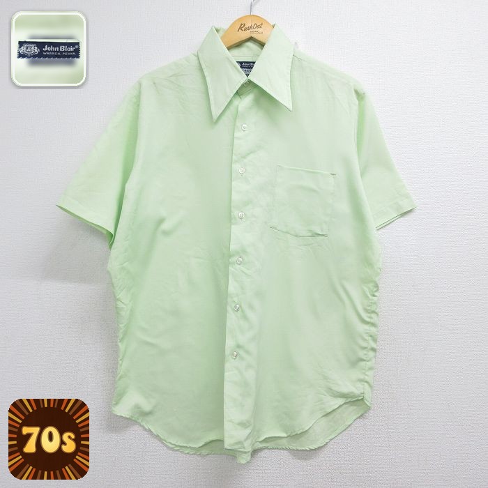 70s 半袖シャツ グリーン メンズXL相当 | 古着