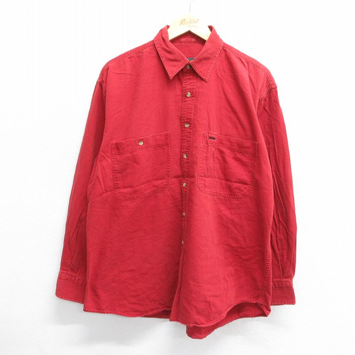 【50%OFF】ティンバーランド 90s 長袖シャツ バーガンディ XL | 古着
