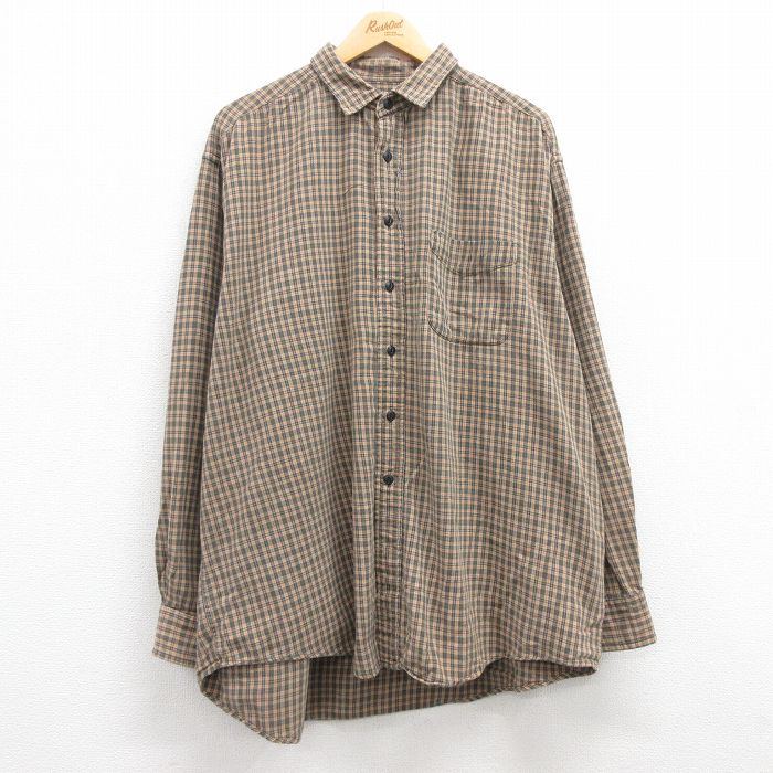 【50%OFF】アメリカンイーグル 長袖シャツ ブラウンチェック メンズXL相当 | 古着