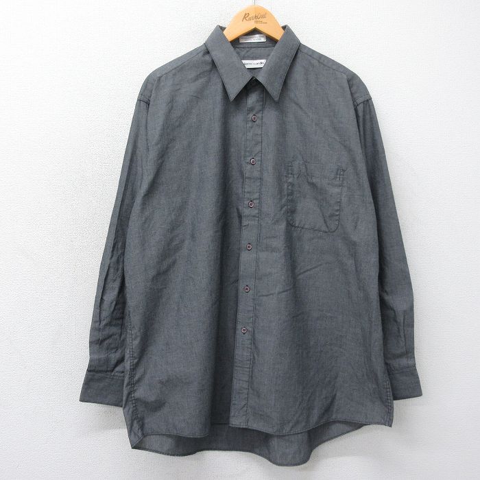 XL★古着 ピエールカルダン pierre cardin 長袖 ブランド シャツ メンズ 90年代 90s 大きいサイズ グレー 25jan08 中古 トップス