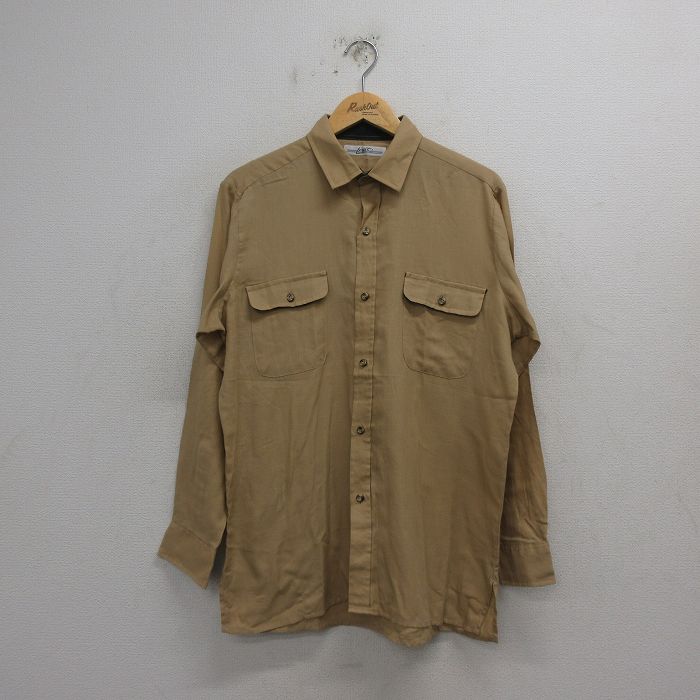 【20%OFF】L★古着 リーバイス Levis 長袖 ブランド シャツ メンズ 90年代 90s ベージュ カーキ 25jan08 中古 トップス