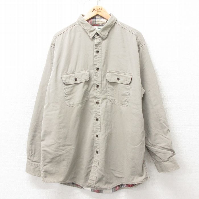エルエルビーン 90s 長袖シャツ カナダ製 ベージュ XL | 古着