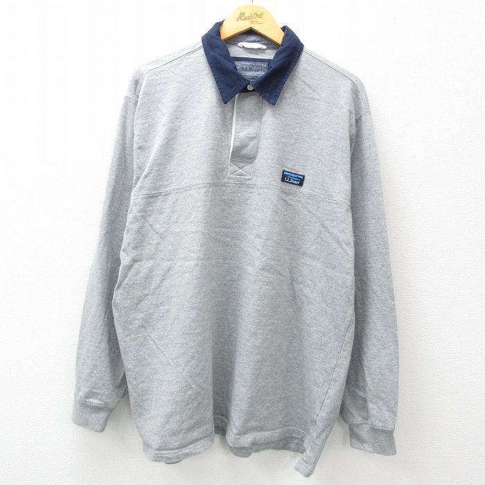 XL★古着 エルエルビーン LLBEAN 長袖 ブランド ラガー シャツ メンズ 大きいサイズ コットン グレー 霜降り 25feb17 中古 トップス