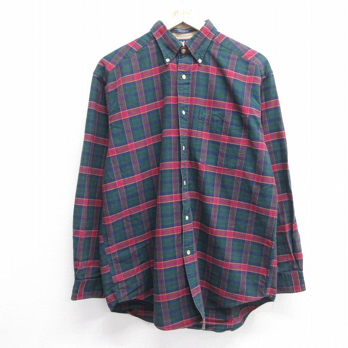 トミーヒルフィガー 90s 長袖シャツ グリーンチェック L | 古着