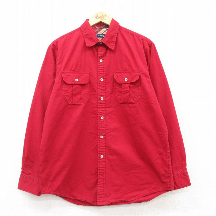 IZOD 長袖シャツ レッド L | 古着