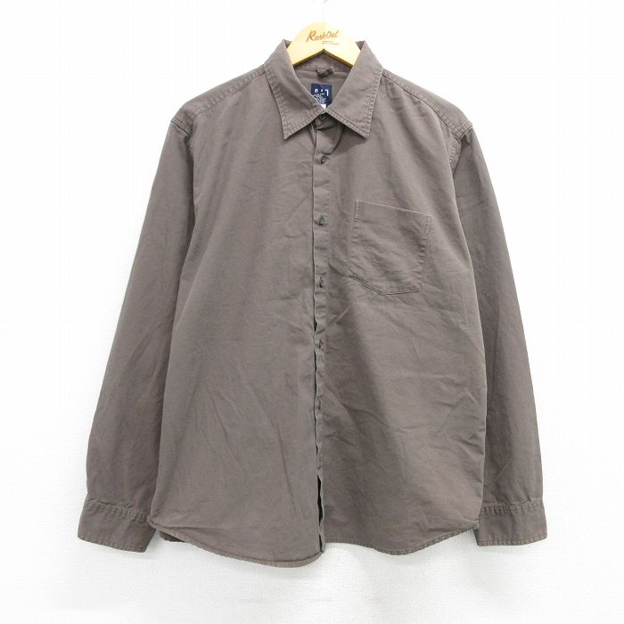 XL★古着 ギャップ GAP 長袖 ブランド シャツ メンズ 00年代 00s 大きいサイズ コットン 茶 ブラウン 25mar15 中古 トップス
