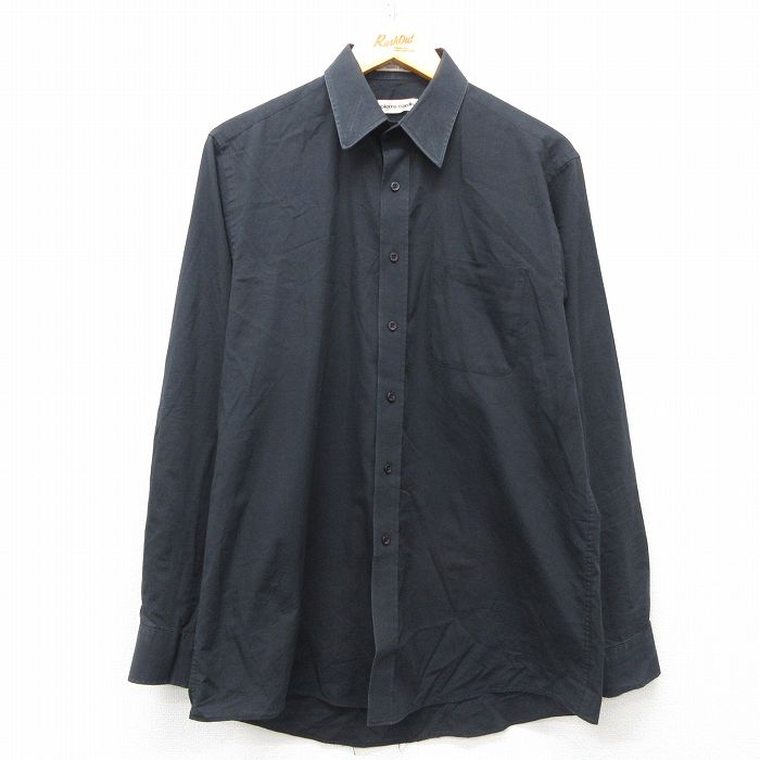L★古着 ピエールカルダン pierre cardin 長袖 ブランド シャツ メンズ 90年代 90s 黒 ブラック 25mar15 中古 トップス