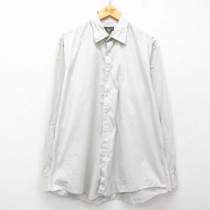 XL★古着 バナナリパブリック BANANA REPUBLIC 長袖 ブランド シャツ メンズ 00年代 00s 大きいサイズ ロング丈 薄グレー系 25mar15 中古 トップス