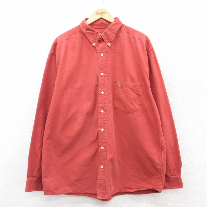 エディーバウアー 長袖シャツ ワンポイントロゴ オレンジ XL | 古着
