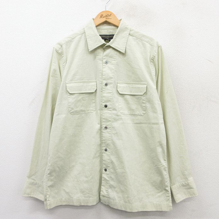L★古着 バナナリパブリック BANANA REPUBLIC 長袖 ブランド シャツ メンズ 00年代 00s 薄緑系 グリーン 25apr10 中古 トップス