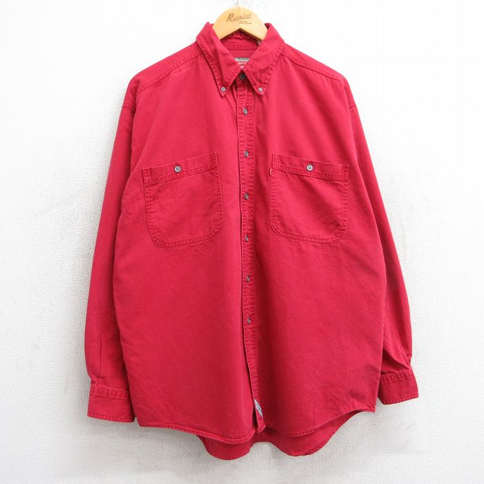 XL★古着 リーバイス Levis 長袖 ブランド シャツ メンズ 00年代 00s 大きいサイズ コットン 赤 レッド 25apr11 中古 トップス