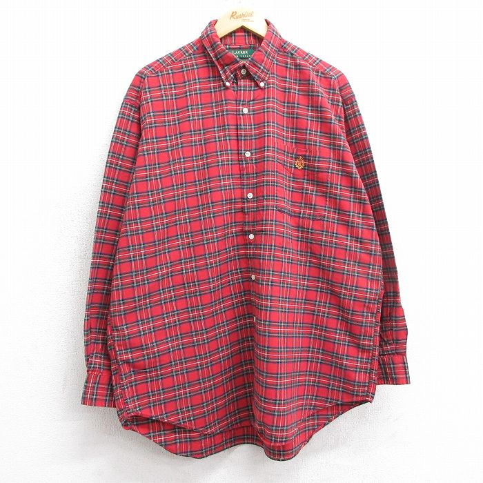 ラルフローレン 長袖シャツ ワンポイントロゴ レッドチェック XL | 古着