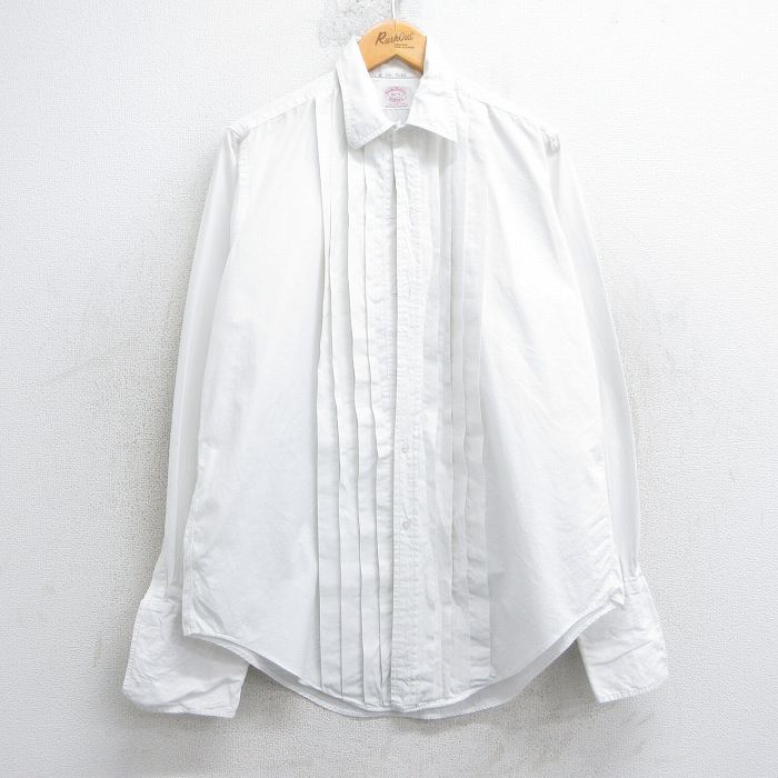XL★古着 ブルックスブラザーズ BROOKS BROTHERS 長袖 ブランド シャツ メンズ 90年代 90s コットン 白 ホワイト 25apr18 中古 トップス