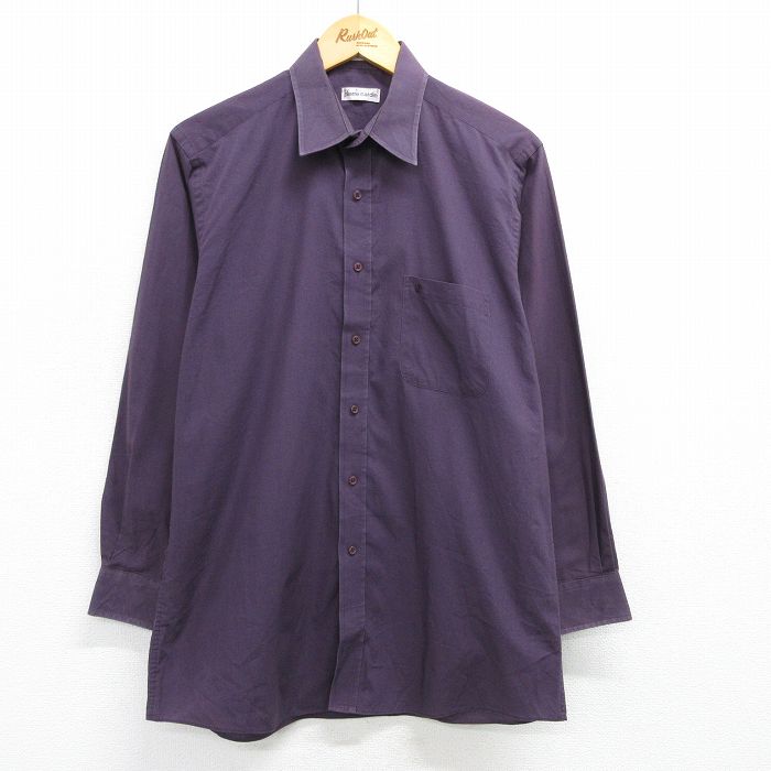 L★古着 ピエールカルダン pierre cardin 長袖 ブランド シャツ メンズ 90年代 90s 紫 パープル 25apr26 中古 トップス