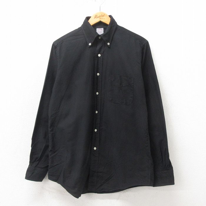 XL★古着 ブルックスブラザーズ BROOKS BROTHERS 長袖 ブランド シャツ メンズ 90年代 90s ボタンダウン USA製 黒 ブラック 【spe】 25may20 中古 トップス