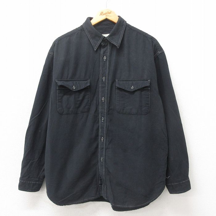 XL★古着 エディーバウアー 長袖 ブランド シャツ メンズ 00年代 00s 大きいサイズ コットン 黒 ブラック 25may21 中古 トップス