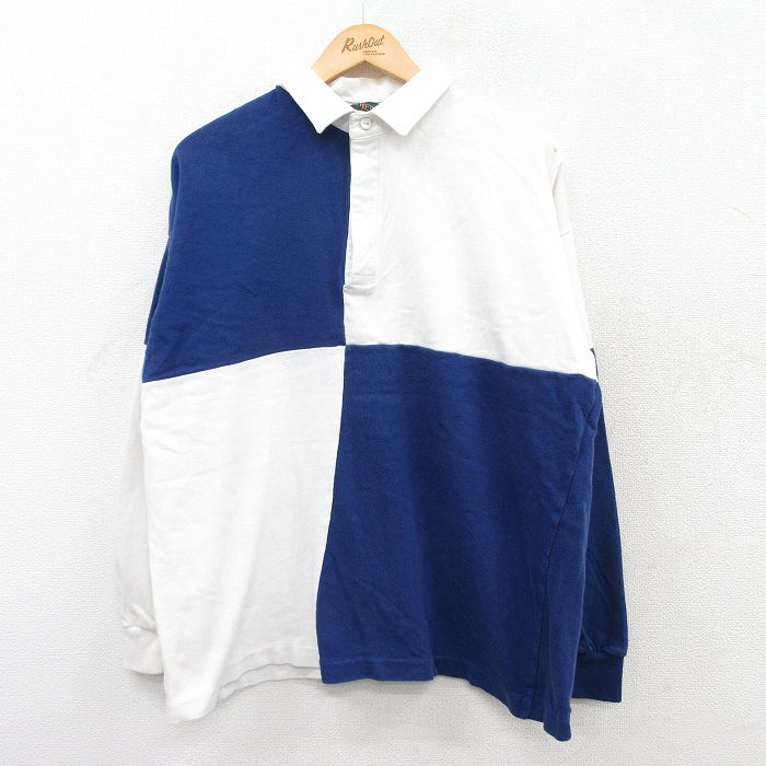 L★古着 ジェイクルー J.CREW 長袖 ブランド ラガー シャツ メンズ 90年代 90s ツートンカラー コットン 白他 ホワイト 【spe】 25jun03 中古 トップス