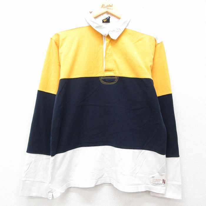 L★古着 ノーティカ NAUTICA 長袖 ブランド ラガー シャツ メンズ マルチカラー コットン 紺他 ネイビー 25jun11 中古 トップス