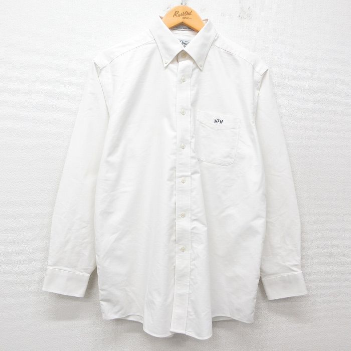 L★古着 エルエルビーン LLBEAN 長袖 ブランド シャツ メンズ 00年代 00s WFM オックスフォード コットン ボタンダウン 白 ホワイト 25jun11 中古 トップス