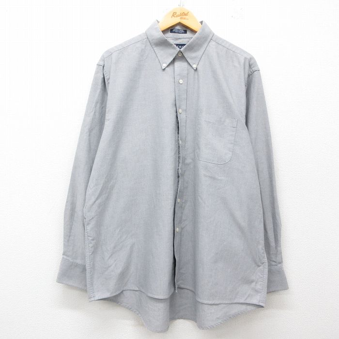 【50%OFF】XL★古着 チャップス 長袖 ブランド シャツ メンズ 大きいサイズ ボタンダウン グレー 25jun11 中古 トップス