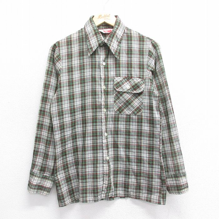 【50%OFF】リーバイス 70s 長袖シャツ パナテラ グリーンチェック S | 古着