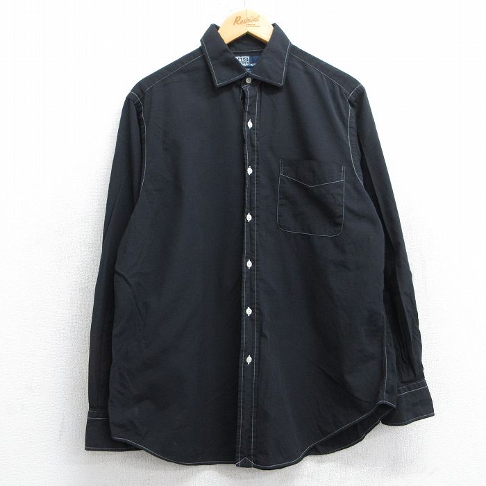 ラルフローレン 90s 長袖シャツ PHILIP ブラック XL | 古着