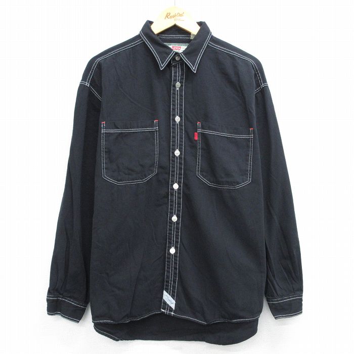 XL★古着 リーバイス Levis 長袖 ブランド シャツ メンズ デニム 00年代 00s 大きいサイズ コットン 黒 ブラック 25jun21 中古 トップス