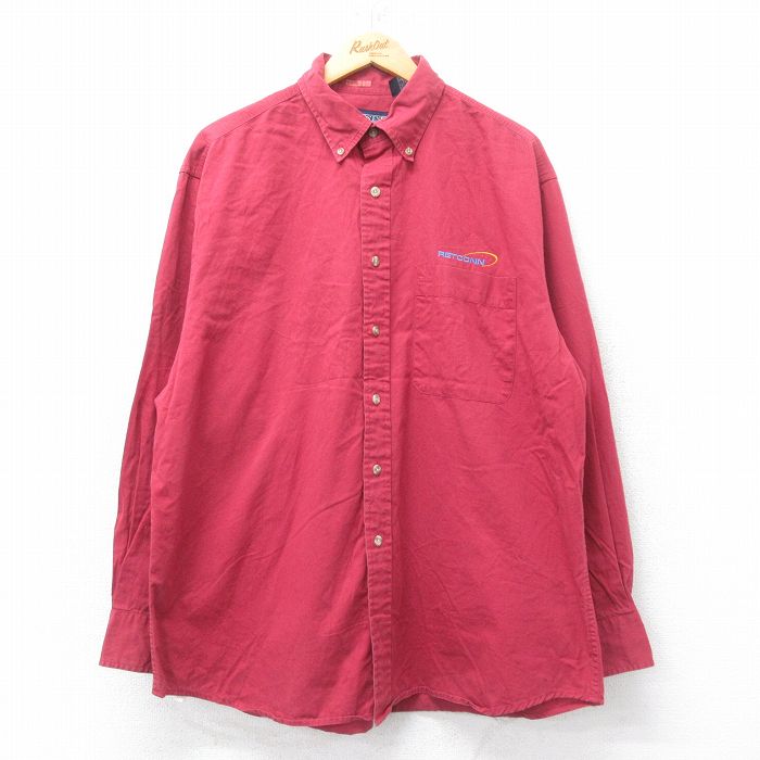 ランズエンド 90s 長袖シャツ RETCONN レッド XL | 古着