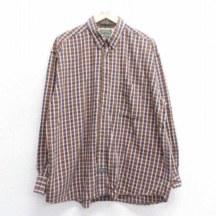 ドッカーズ 00s 長袖シャツ ブラウンチェック XL | 古着