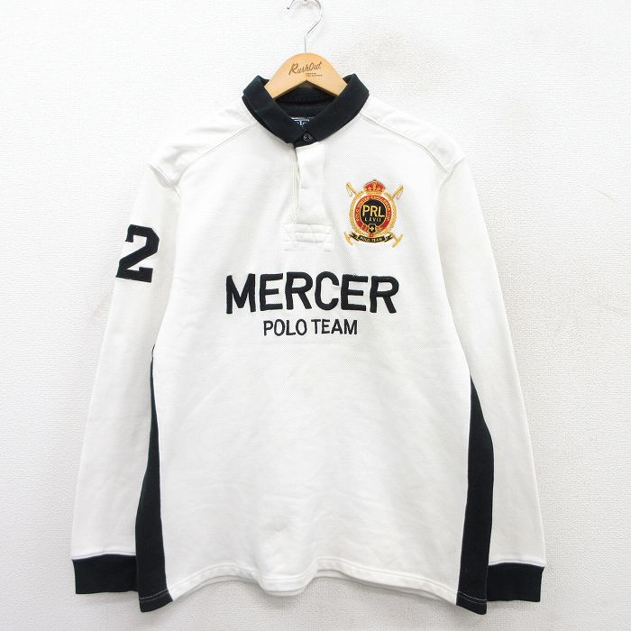 XL★古着 ラルフローレン Ralph Lauren 長袖 ブランド ラガー シャツ メンズ 90年代 90s MERCER 2 白他 ホワイト 25jul08 中古 トップス