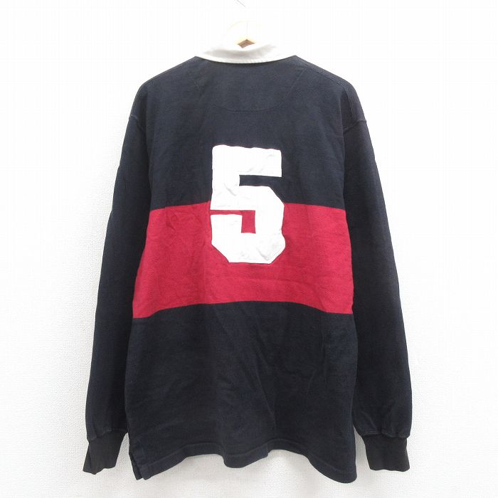 XL★古着 ラルフローレン Ralph Lauren 長袖 ブランド ラガー シャツ メンズ 90年代 90s 5 大きいサイズ コットン USA製 黒 ブラック 【spe】 25aug09 中古 トップス