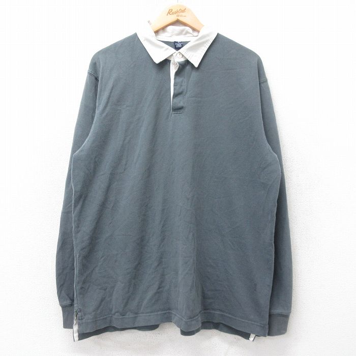 XL★古着 ギャップ GAP 長袖 ブランド ラガー シャツ メンズ 00年代 00s コットン 濃緑他 グリーン 25aug26 中古 トップス