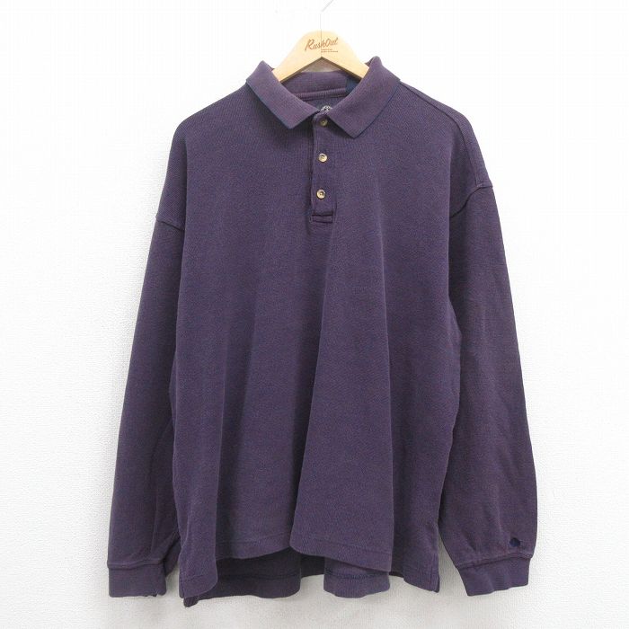 XL★古着 ドッカーズ 長袖 ブランド ポロ シャツ メンズ 00年代 00s 大きいサイズ コットン 紫 パープル 25aug27 中古 トップス