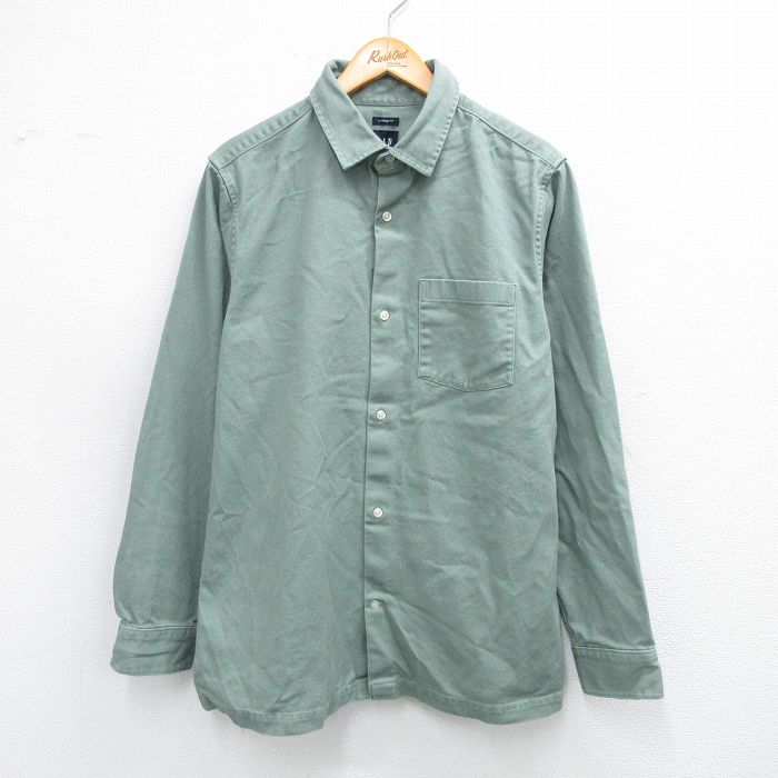 L★古着 ギャップ GAP 長袖 ブランド シャツ メンズ コットン 薄緑 グリーン 25sep01 中古 トップス