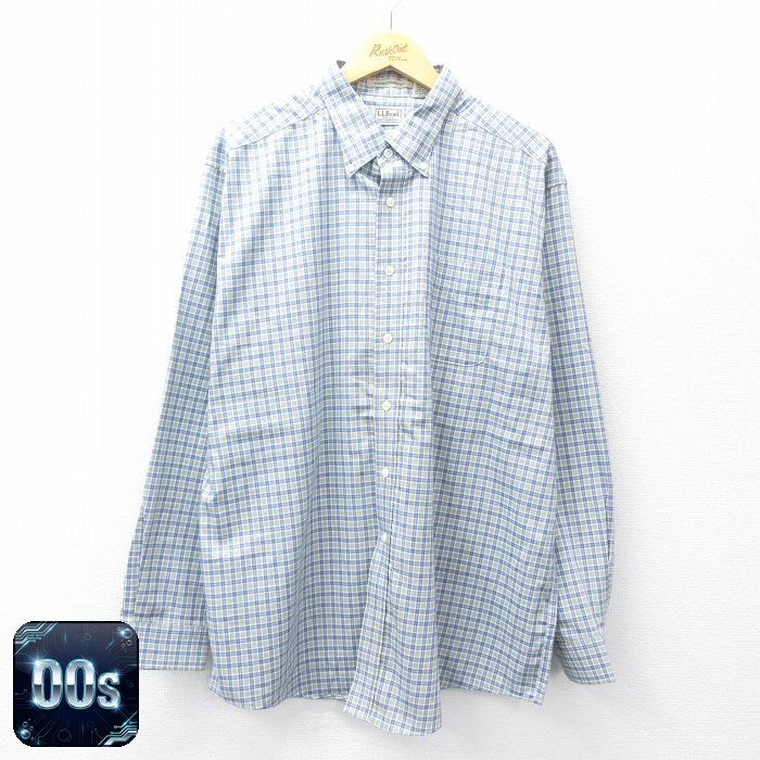 【50%OFF】エルエルビーン 00s 長袖シャツ チェック ネイビー XL | 古着