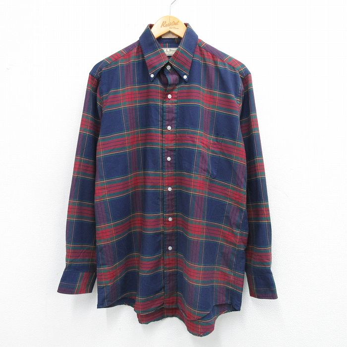 エルエルビーン 80s 長袖シャツ ネイビーチェック XL | 古着