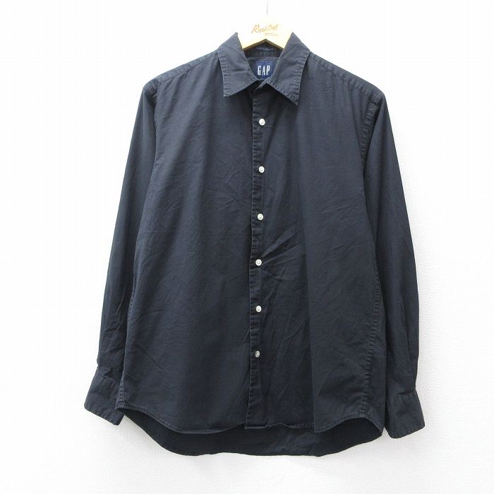 【20%OFF】M★古着 ギャップ GAP　長袖 ブランド シャツ メンズ 00年代 00s 黒 ブラック 25sep02 中古 トップス